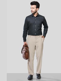 XKIND - Jonesburg Men Black Printed Slim Fit Formal Shirt