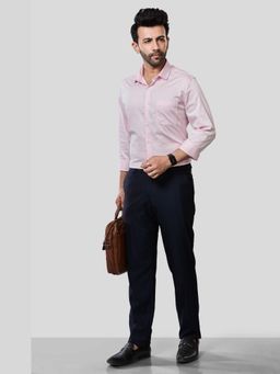 XKIND - Jonesburg Men's Pink Solid Slim Fit Formal Shirt