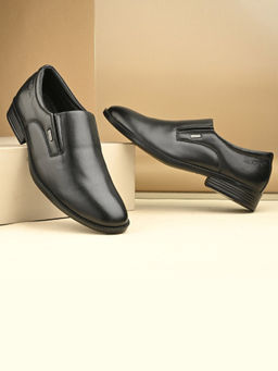 Valentino - Men Premium Leather Black Formal Shoes