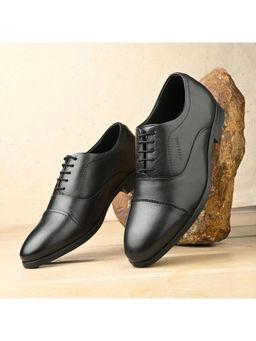 Valentino - Men Premium Leather Classic Cap-Toe Police Oxford Shoes
