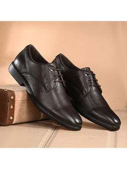 Valentino - Men Premium Leather Brown Formal Derby Shoes