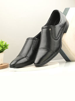 Valentino - Black Men Premium Leather Slip-On Formal Shoes
