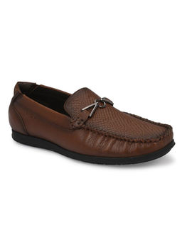 Valentino - Men Premium Brown Leather Mocca Slip On Loafer