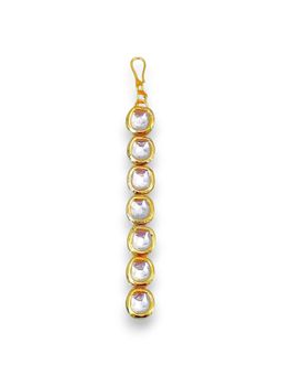 Accessher - Traditional Delicate Gold Plated Kundan Pearls Maang Tikka for Women