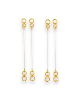 Accessher - Gold Plated & Brass and American Diamond Earring Support Ear Chain