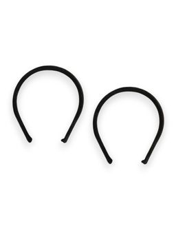 Accessher - Velvet Fabric Black Color Casual Wear Hair Bands For Girl & Women Pack Of 2