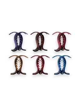 Accessher - Black Color Acrylic Material Triangle Hair Clip For Women & Girls Pack Of 6
