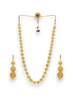 Accessher - Gold Plated Long Multi Pearl Jaipuri Mala Necklace Set for Women and Girls