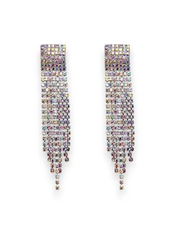 Accessher - Silver Tone Long Earrings For Women