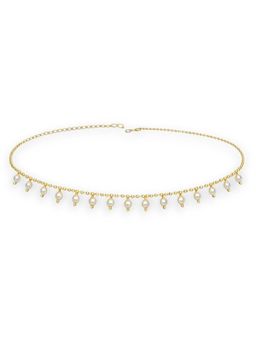 Accessher - White Gold-Plated Pearl Waist Chain And Kamar bandh For Women And Girls