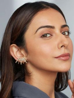 Accessher - Gold-Plated Rhinestone Multi-Layer Ear Earrings