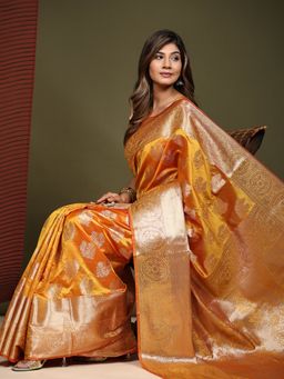 Yavira Silk - Organza Silk Saree with Unstitched Blouse - Yellow