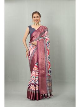 Yavira Silk - Kanjeevaram Silk Saree with Unstitched Blouse - Pink