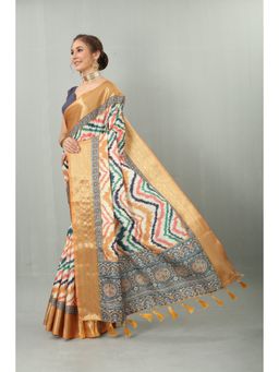 Yavira Silk - Kanjeevaram Silk Saree with Unstitched Blouse - Yellow