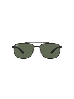 Ray-Ban - Performance Sunglasses 0Rb3701002-7159- Rectangle- Black Frame- Green Lens (59)
