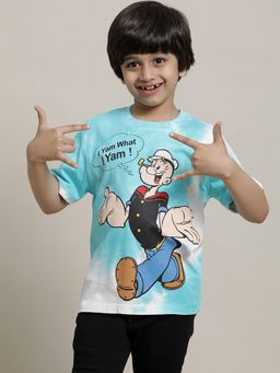 Kidsville - Popeye Printed Blue T-Shirt for Boys
