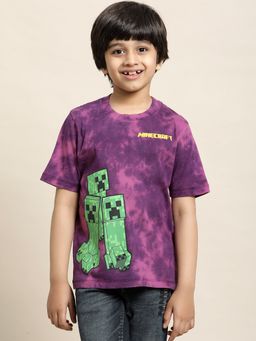 Kidsville - Minecraft Printed Purple T-Shirt for Boys