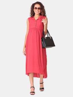 The Mom Store - Red Cosmos Maternity And Nursing Dress