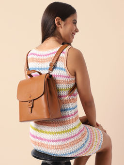 Haute Sauce - Buckle Flap Backpack - Brown