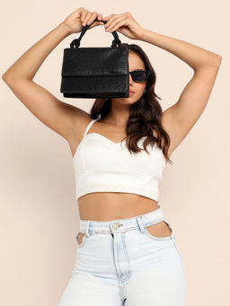 Haute Sauce - Studded Rope Handbag - Black