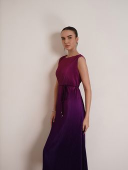 FABLE STREET - Ombre Pleated Dress - Pink and Purple (Set of 2)