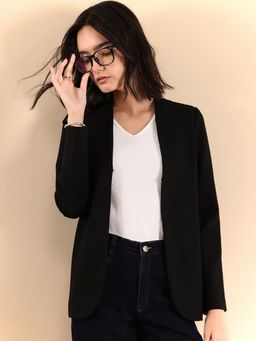 FABLE STREET - Black Solid Blazer