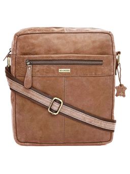 WILDHORN - Classic Genuine Leather Tan Solid Sling Bag for Men