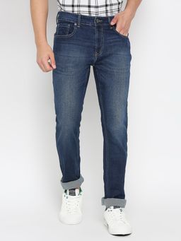 Spykar - Dark Blue Cotton Regular Fit Narrow Length Jeans for Men