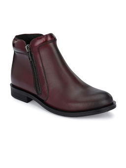 Delize - Cherry Women Flat Leather Ankle Boots