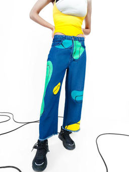 FREAKINS - Blue Relaxed Vision Blur Jeans