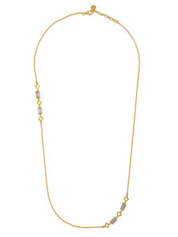 Tribe Amrapali - Sterling Silver Gold Plated Amethyst Chain Necklace