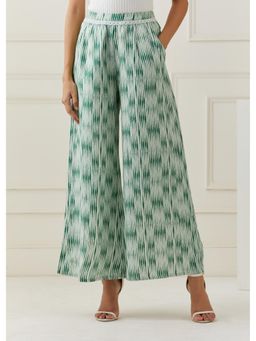GRASS & SUNSHINE - Linen Printed Flared Pants