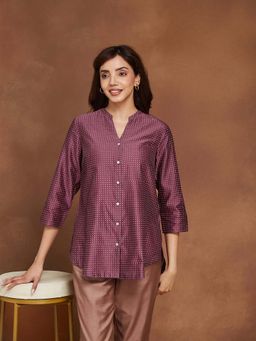 Fabindia - Purple Cotton Silk Shirt
