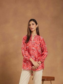 Fabindia - Pink Cotton Silk Top