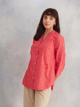Fabindia - Red Cotton Silk Shirt