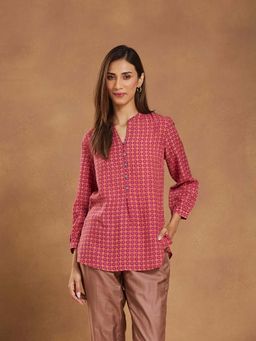 Fabindia - Pink Rayon Blend Top