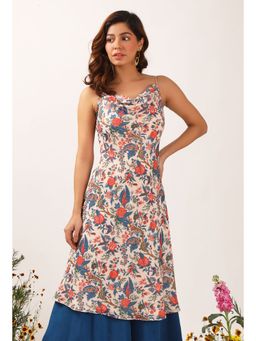 Tjori - Bella Floral Chintz Cowl Neck Kurta Dress
