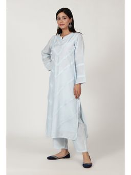 Tjori - Women Grey Cotton Kurta