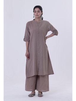 Tjori - Dusty Grey Cotton Kurti