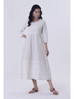 Tjori - Chikankari White Cotton Kurta