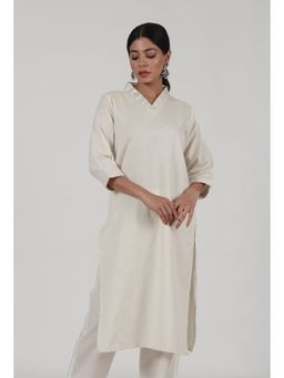 Tjori - Off-White Cotton Kurta