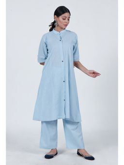 Tjori - Sky Blue Cotton Kurta