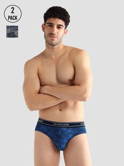 U.S. POLO ASSN. - Multi-Color Elasticized Waist Printed I615 Briefs (Pack of 2)
