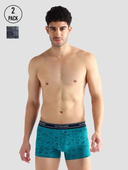 U.S. POLO ASSN. - Multi-Color Elasticized Waist Printed I616 Trunks (Pack of 2)