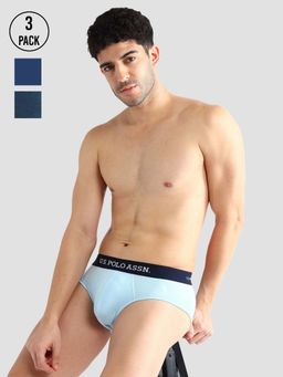 U.S. POLO ASSN. - Multi-Color Elasticized Waist Solid Oeb13 Briefs (Pack of 3)