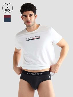 U.S. POLO ASSN. - Multi-Color Elasticized Waist Solid Oeb13 Briefs (Pack of 3)