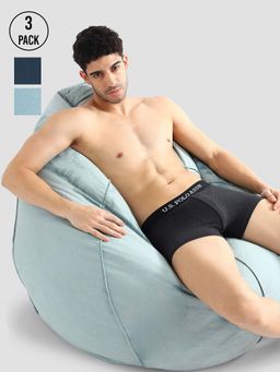 U.S. POLO ASSN. - Multi-Color Elasticized Waist Solid Oet13 Trunks (Pack of 3)