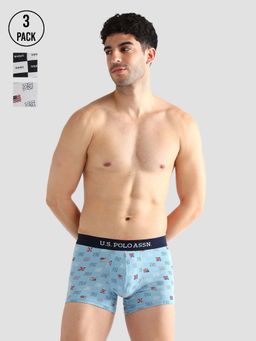 U.S. POLO ASSN. - Multi-Color Elasticized Waist Solid Oet14 Trunks (Pack of 3)