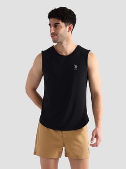 U.S. POLO ASSN. - Black Solid Cotton Oev07 Vest