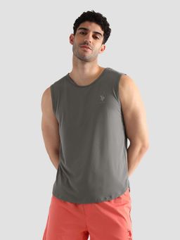 U.S. POLO ASSN. - Grey Solid Cotton Oev07 Vest
